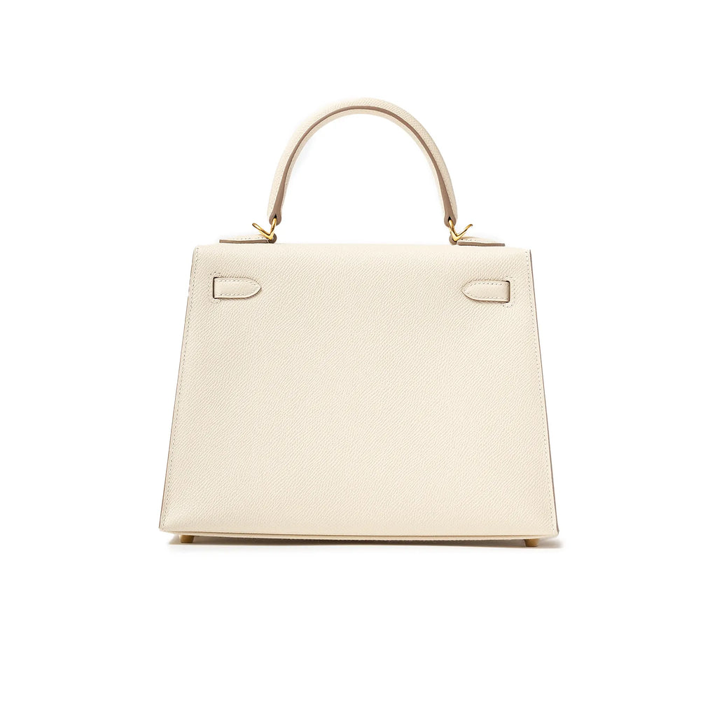 Hermès Kelly 25 Sellier Epsom Craie Gold Hardware