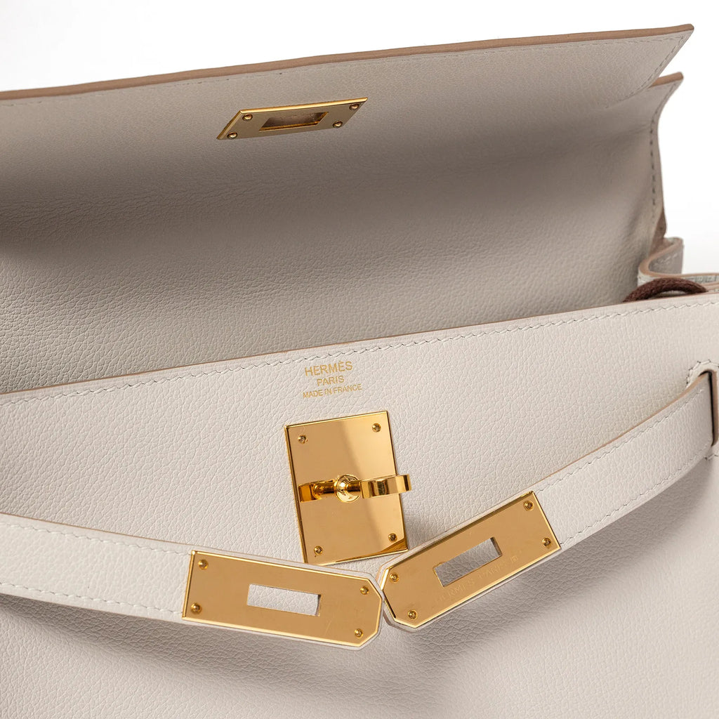 Hermès Kelly 28 Gris Perle Evercolor Gold Hardware