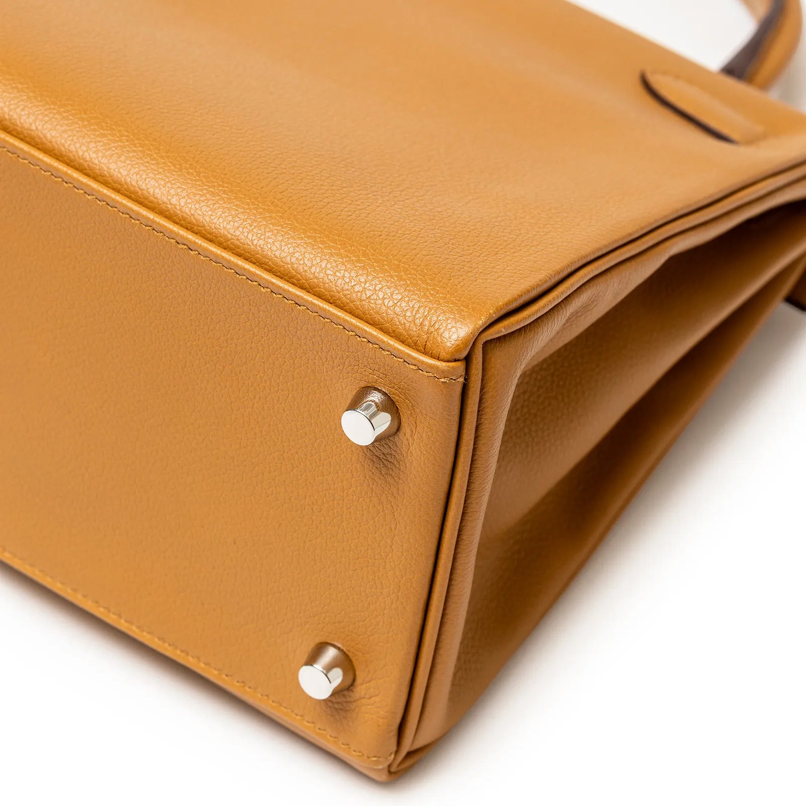Hermès Kelly 28  Retourne Caramel/Rose D'Ete Evercolor Palladium Hardware