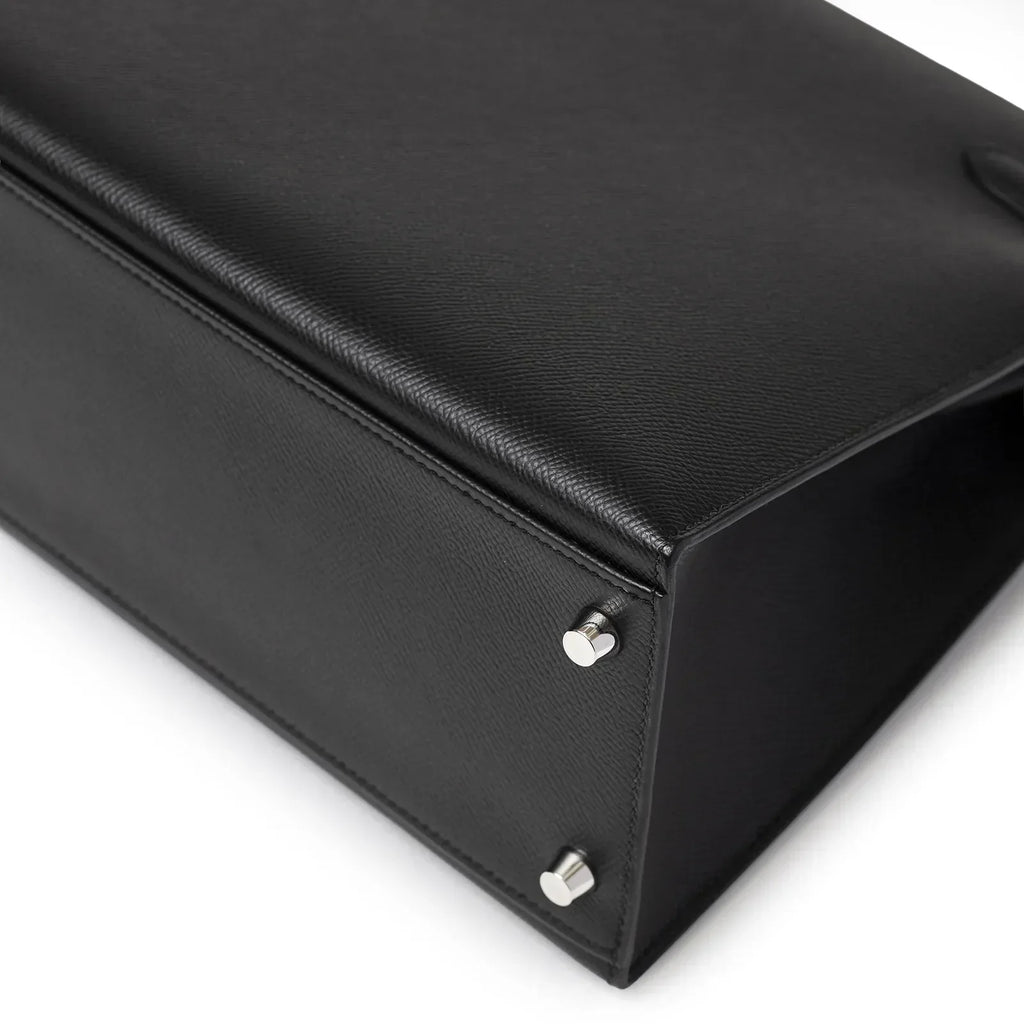 Hermès Kelly 32 Sellier Black Epsom Palladium Hardware