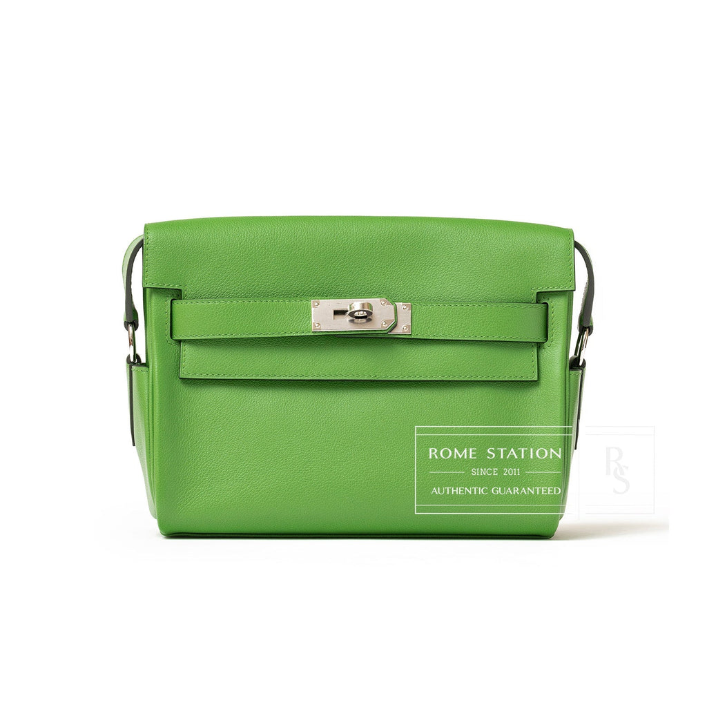 Hermès Kelly Messenger PM Vert Yucca Evercolor Palladium Hardware