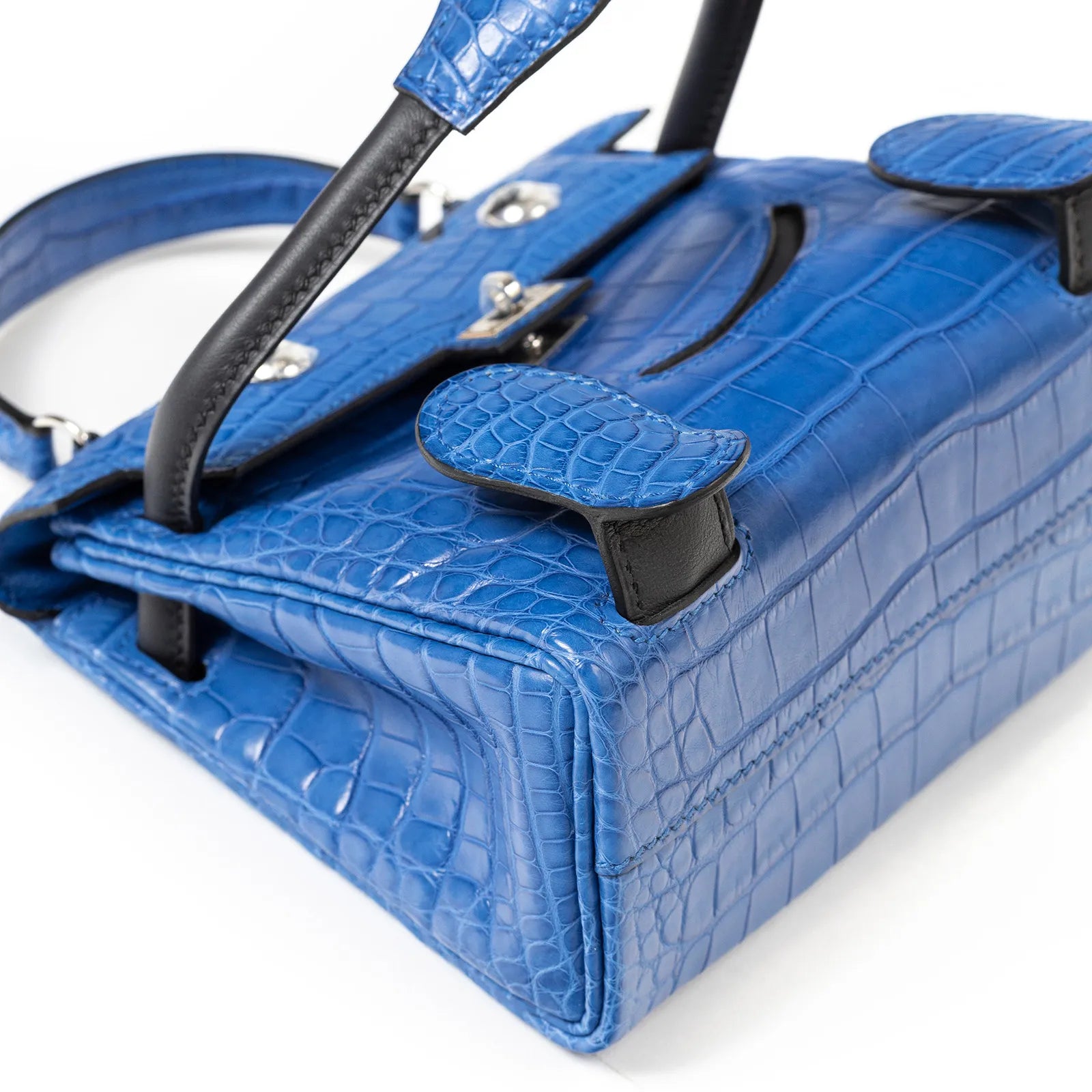 Hermès Kelly Quelle Idole Doll Bag AB Blue Zellige/Blue Indigo Palladium Hardware