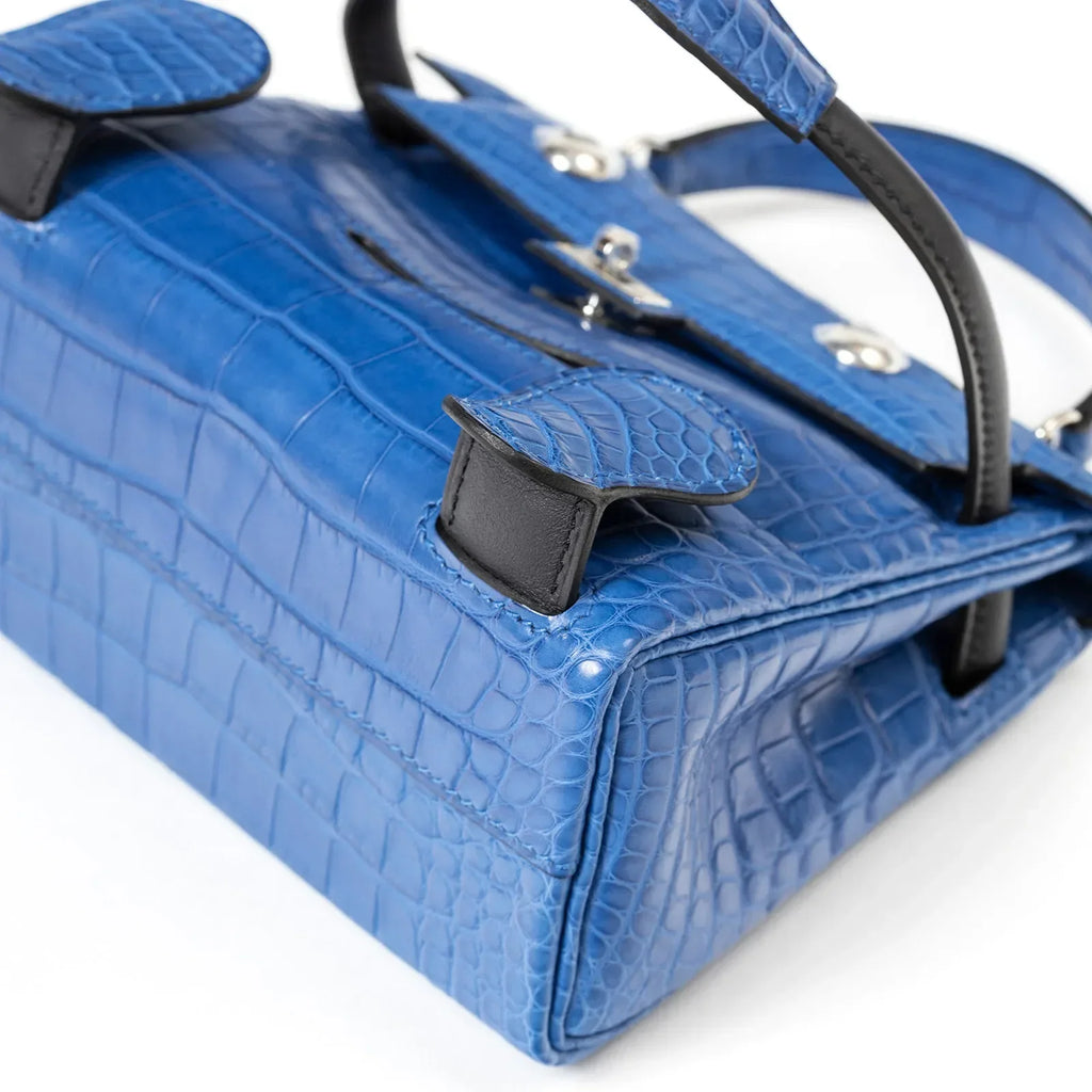 Hermès Kelly Quelle Idole Doll Bag AB Blue Zellige/Blue Indigo Palladium Hardware