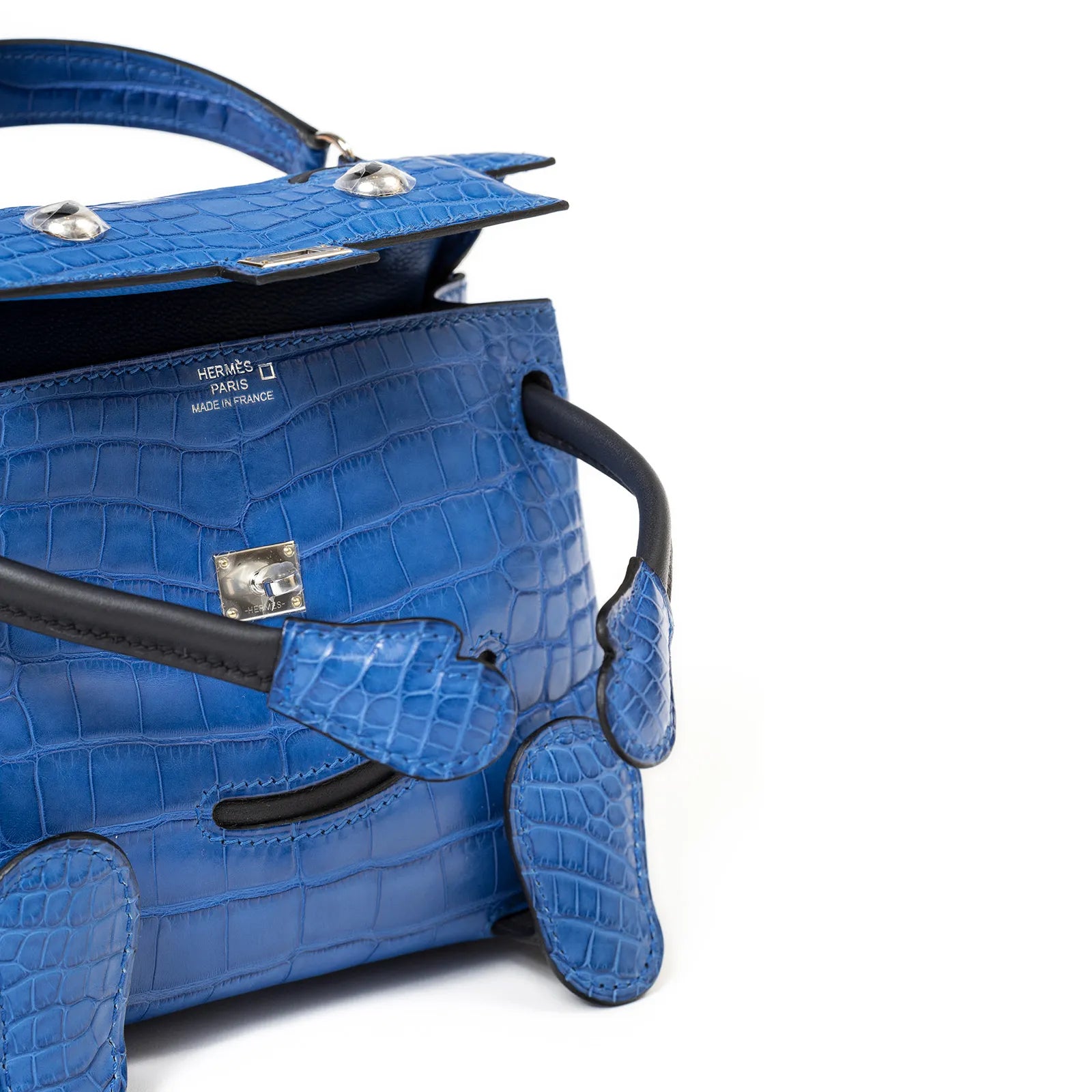 Hermès Kelly Quelle Idole Doll Bag AB Blue Zellige/Blue Indigo Palladium Hardware