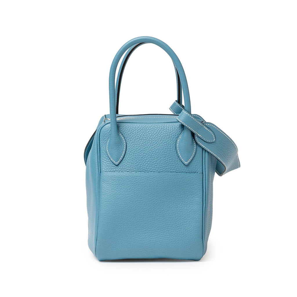 Hermès Lindy 34 Blue Jean Clemence Palladium Hardware