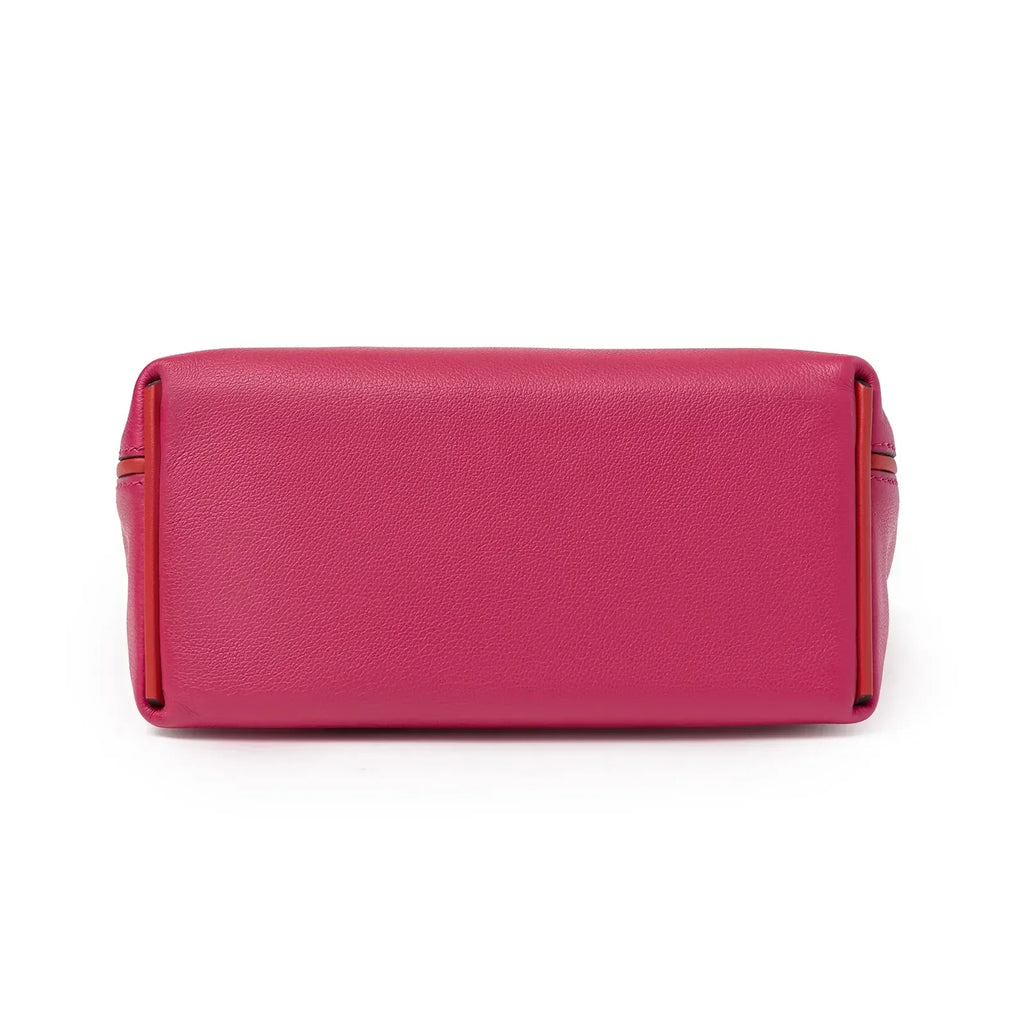 Hermès Mini 24/24 21 Rose Mexico/Rouge De Coeur Evercolor and Swift Palladium Hardware
