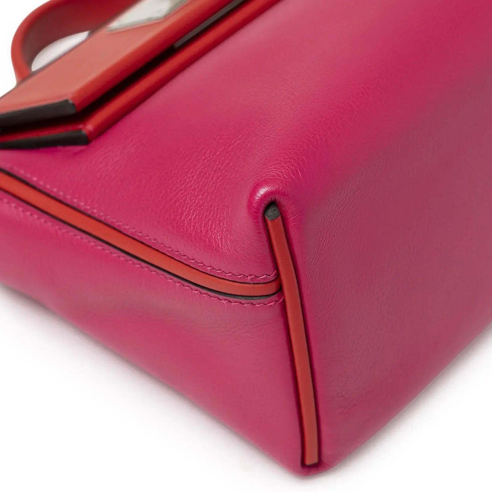 Hermès Mini 24/24 21 Rose Mexico/Rouge De Coeur Evercolor and Swift Palladium Hardware