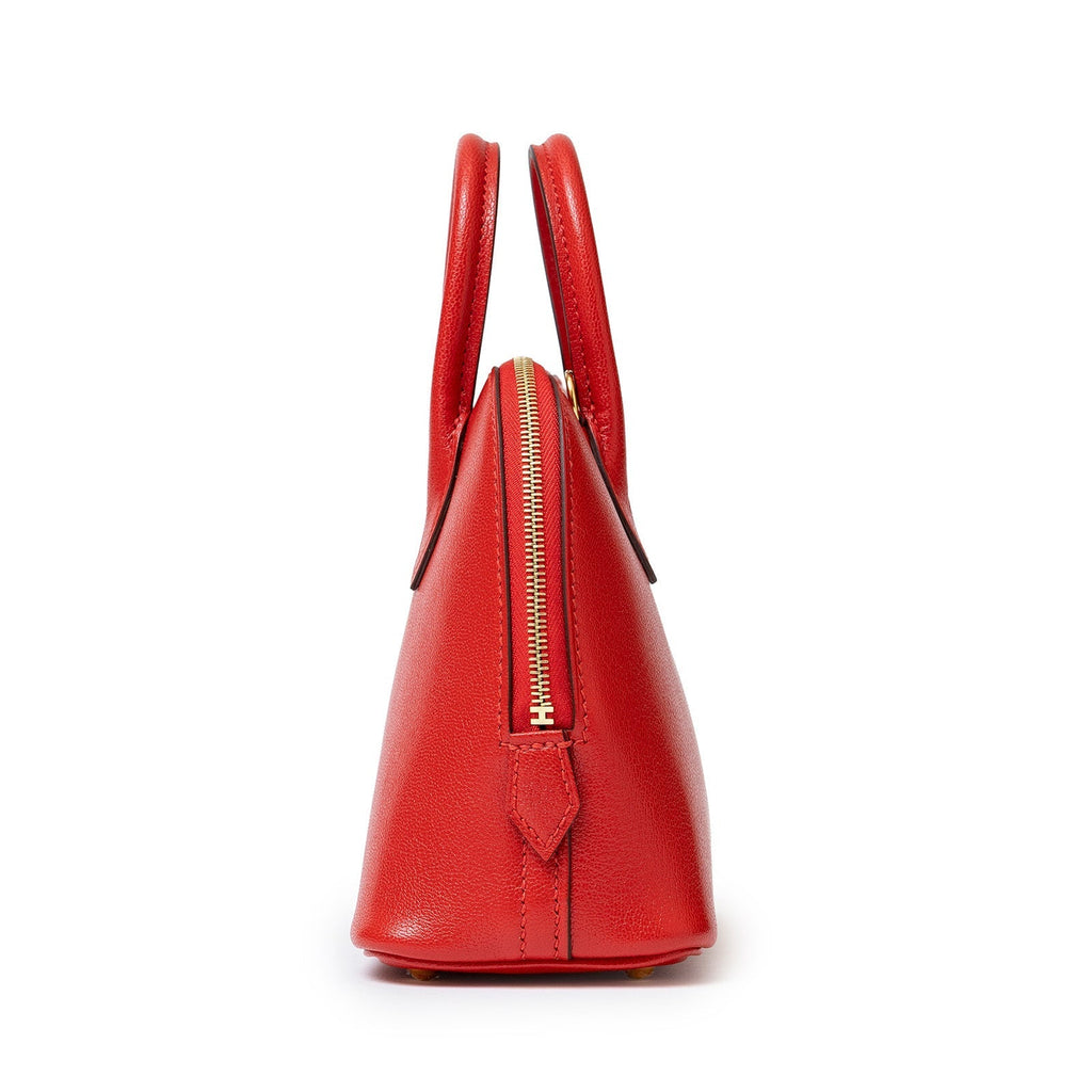 Hermès Mini Bolide 1923 Rouge De Coeur Chevre Chamkila Gold Hardware