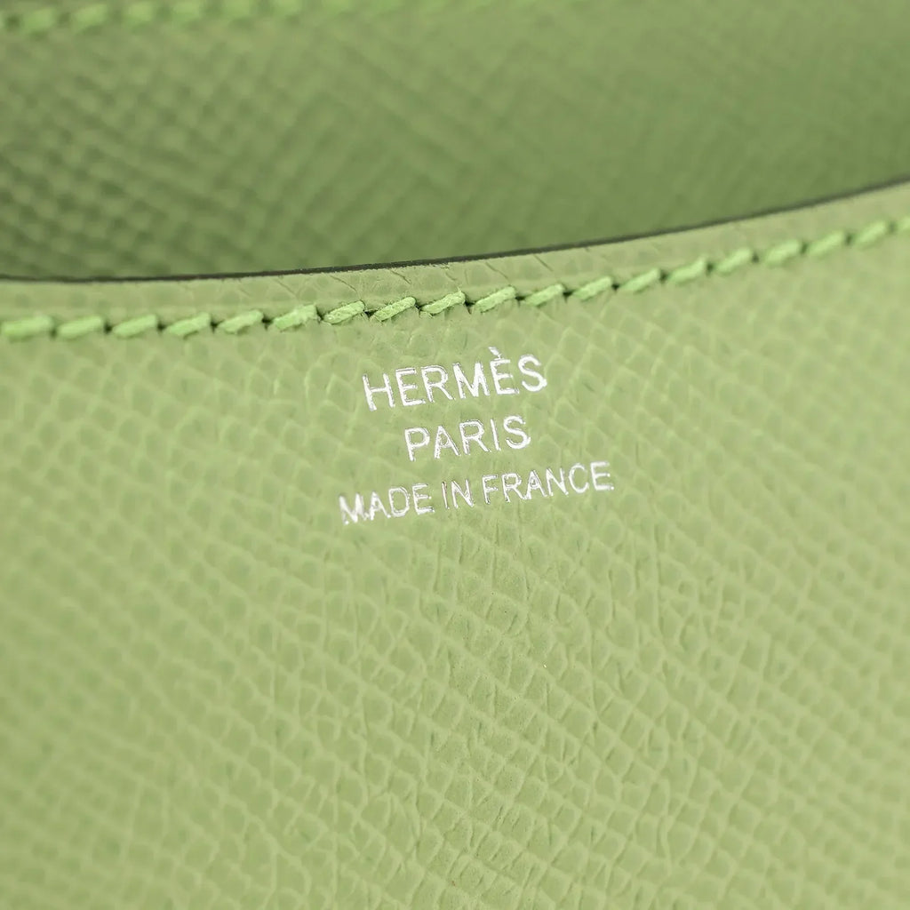 Hermès Mini Constance 18 Vert Criquet Epsom Palladium Hardware