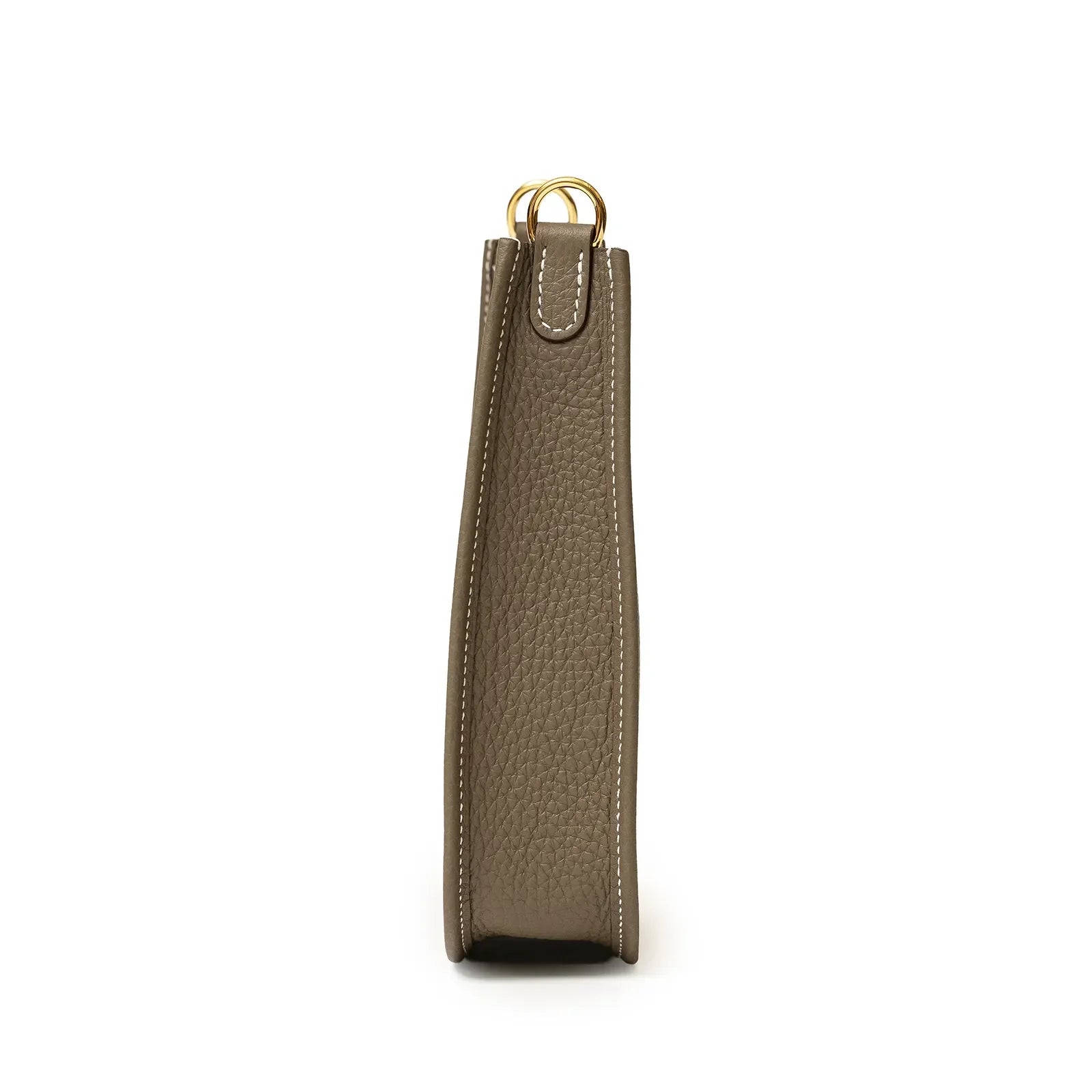 Hermès Mini Evelyne Etoupe/Blue Indigo Clemence Gold Hardware