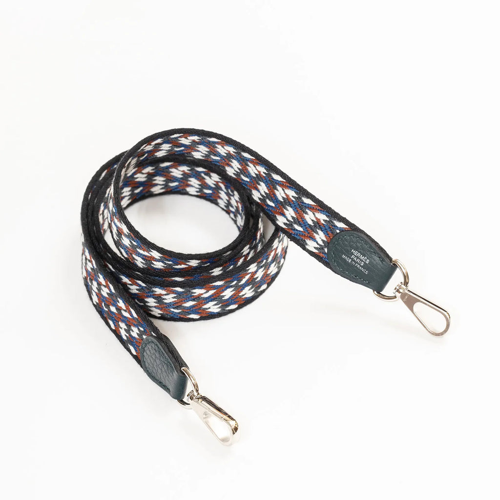 Hermès Mini Evelyne Vert Cypress/Noir/Blanc Clemence Palladium Hardware