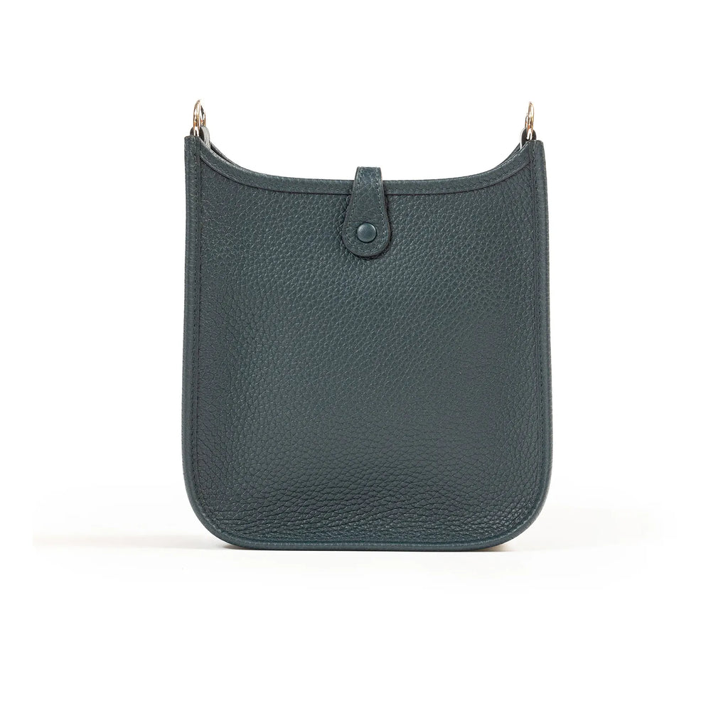 Hermès Mini Evelyne Vert Cypress/Noir/Blanc Clemence Palladium Hardware