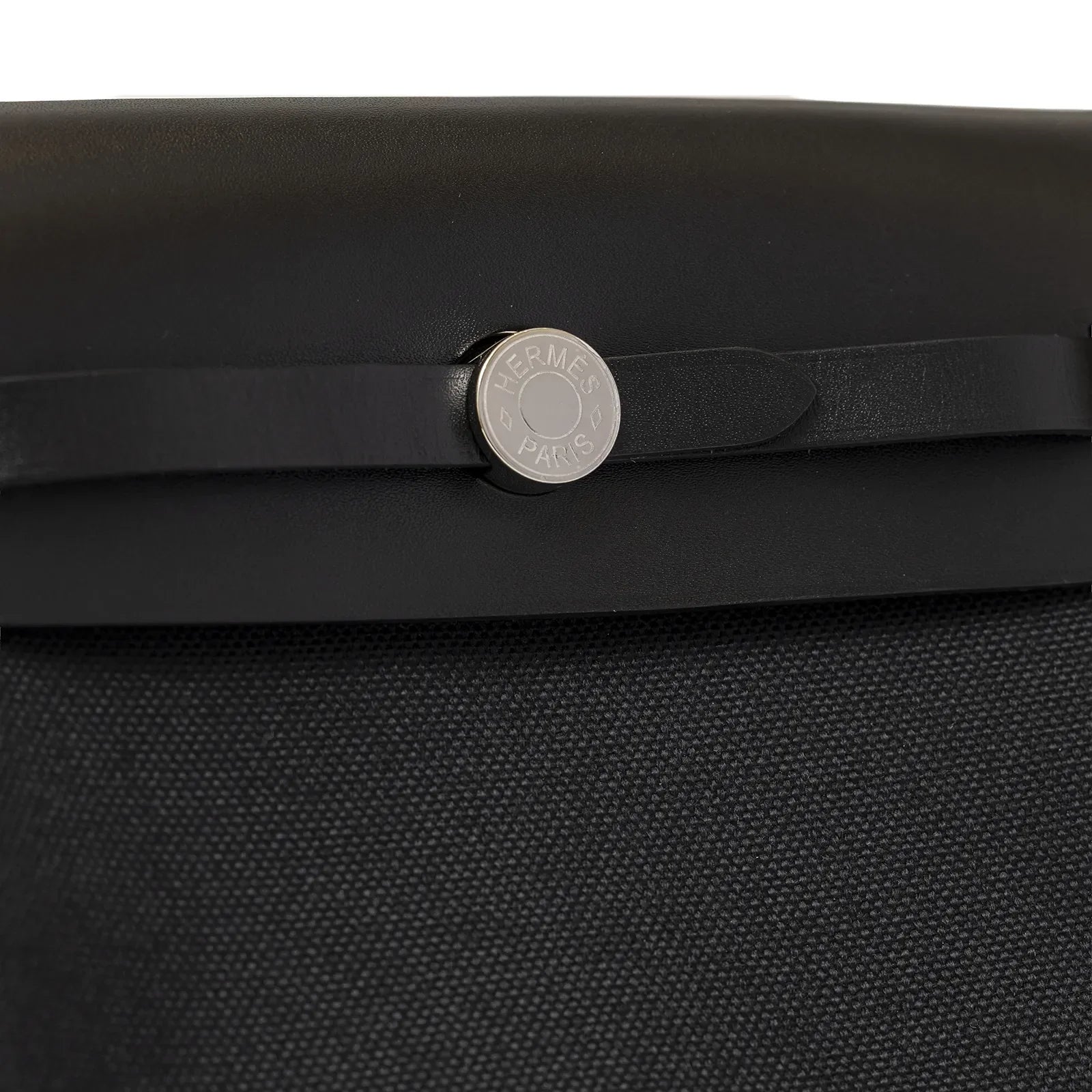 Hermès Mini Herbag Zip 20 Black Toile and Vache Hunter Palladium Hardware