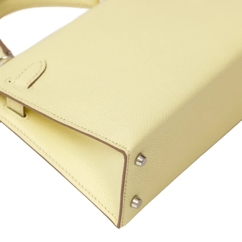 Hermès Mini Kelly II Sellier 20 Jaune Milton Epsom Palladium Hardware
