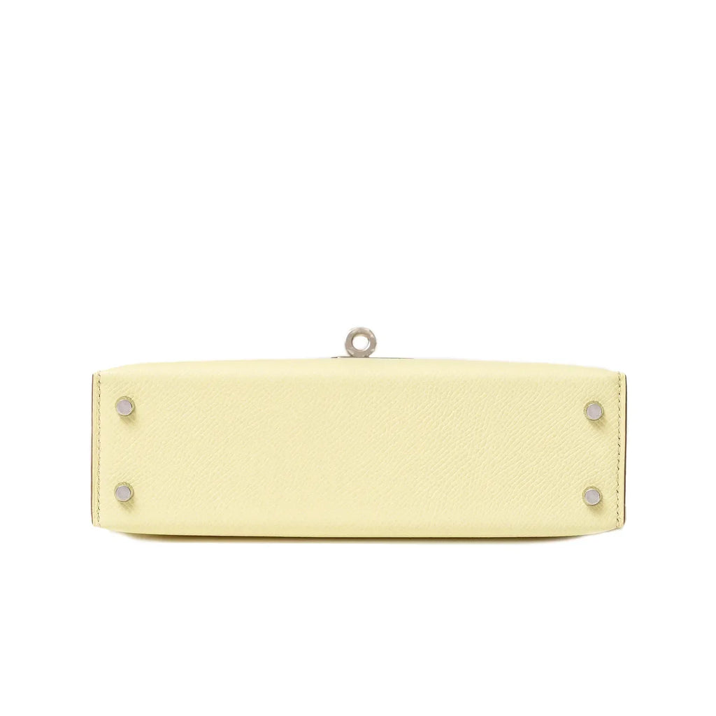 Hermès Mini Kelly II Sellier 20 Jaune Milton Epsom Palladium Hardware