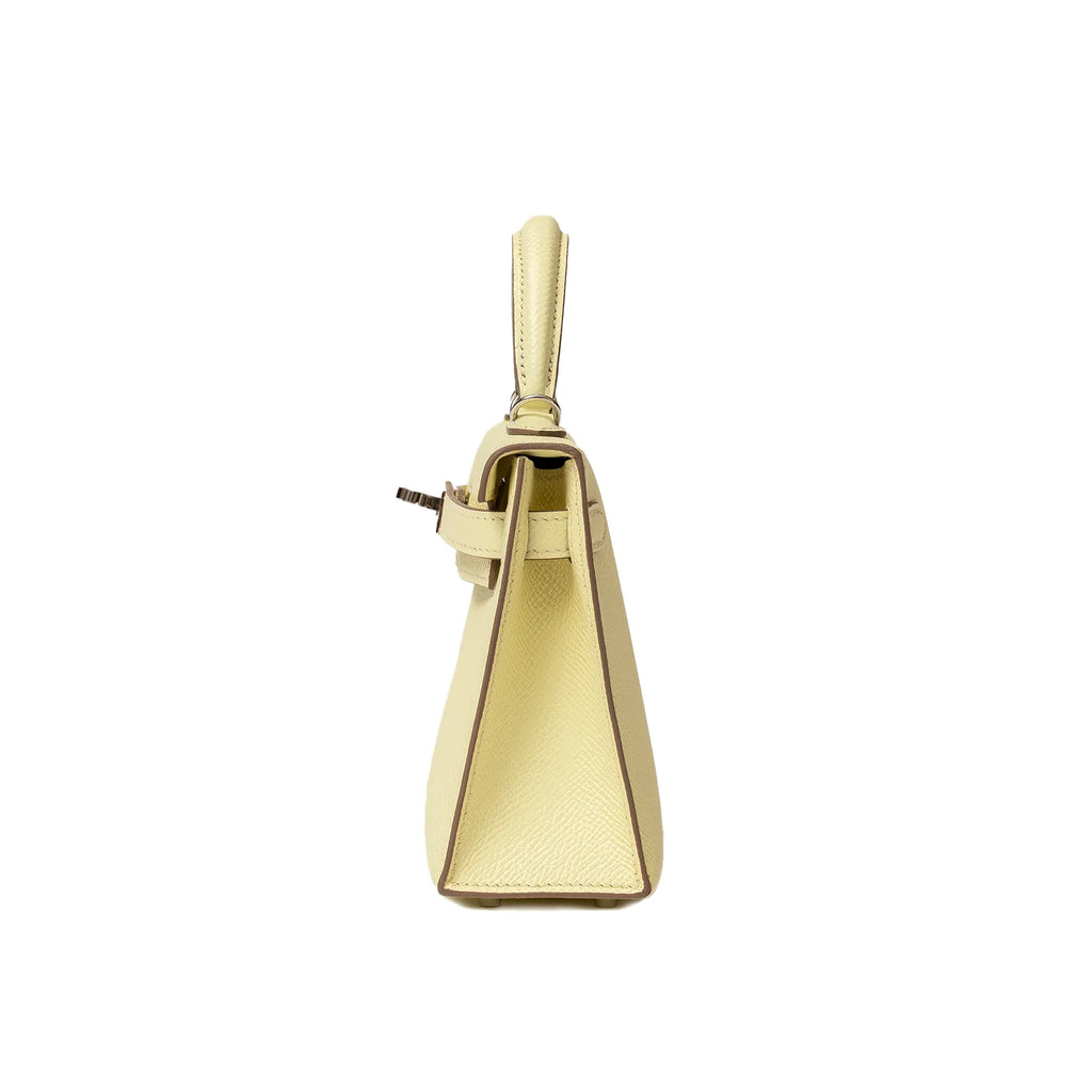Hermès Mini Kelly II Sellier 20 Jaune Milton Epsom Palladium Hardware