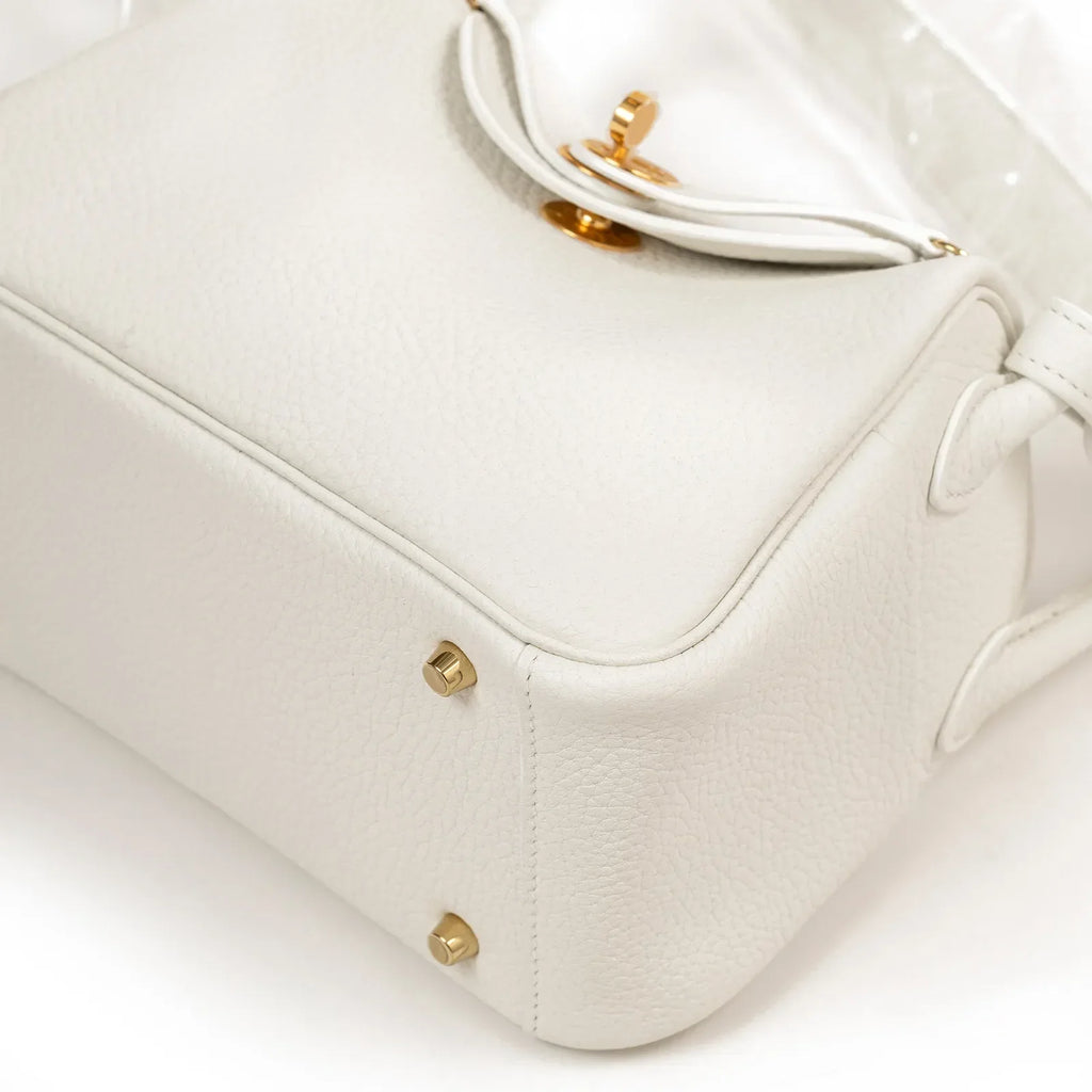 Hermès Mini Lindy I New White Clemence Gold Hardware