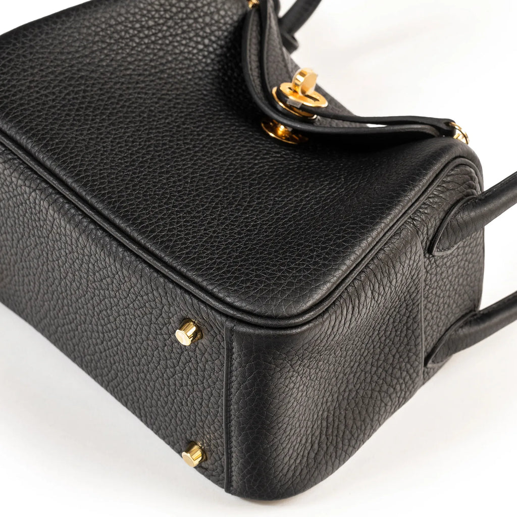 Hermès Mini Lindy II Black Clemence Palladium Hardware