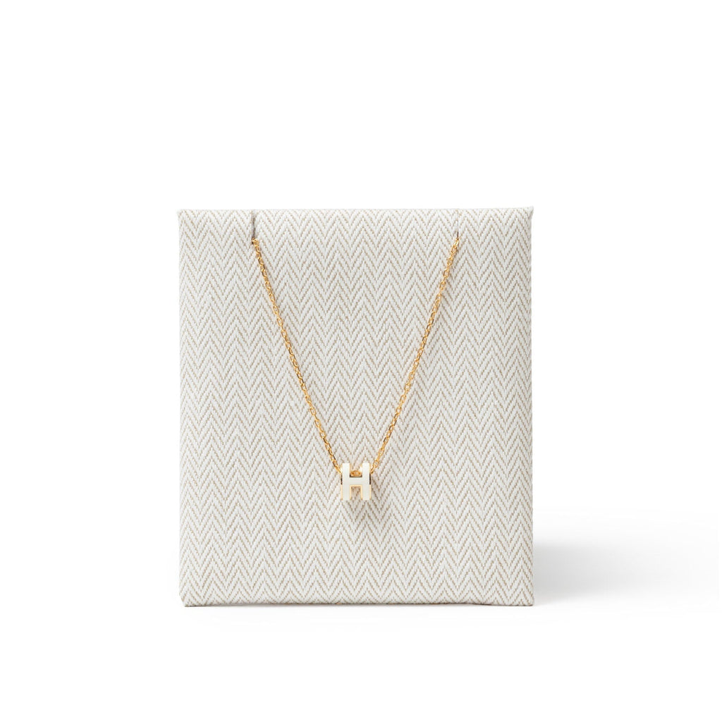 Hermès Mini Pop H Pendant Blanc Gold Hardware