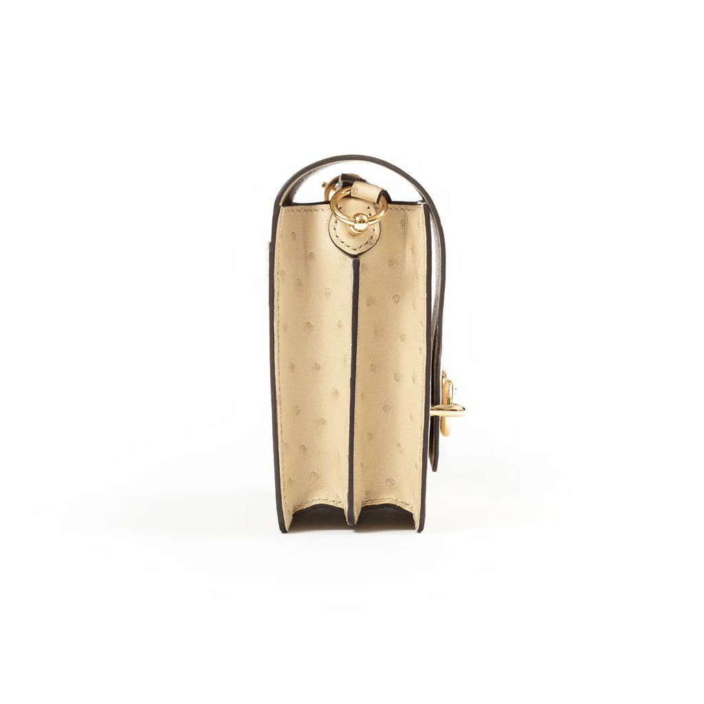 Hermès Mini Roulis Parchemin Ostrich Permabrass Hardware