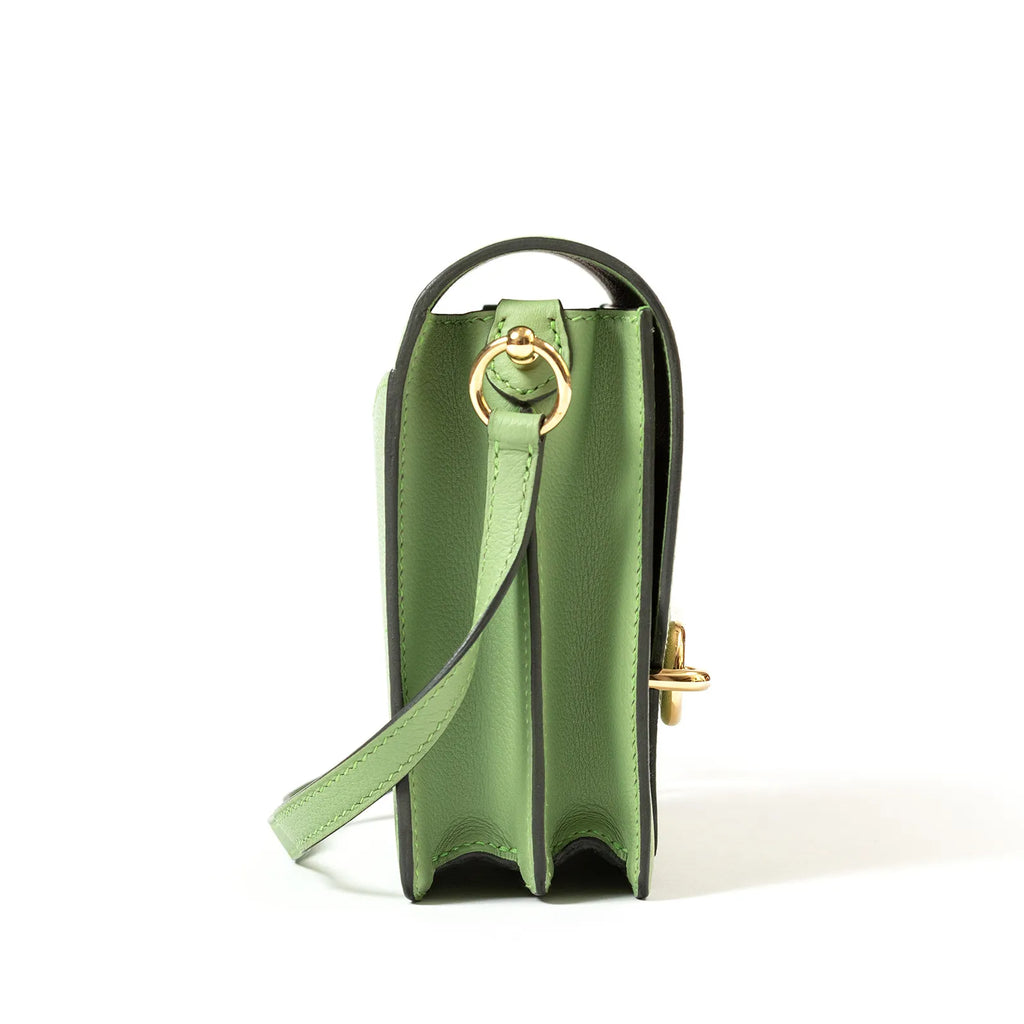 Hermès Mini Roulis Vert Criquet Evercolor Gold Hardware