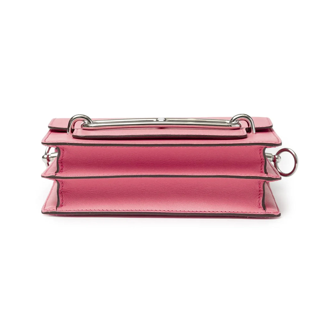 Hermès Mini Sac Roulis Rose ETE Evercolor Palladium Hardware