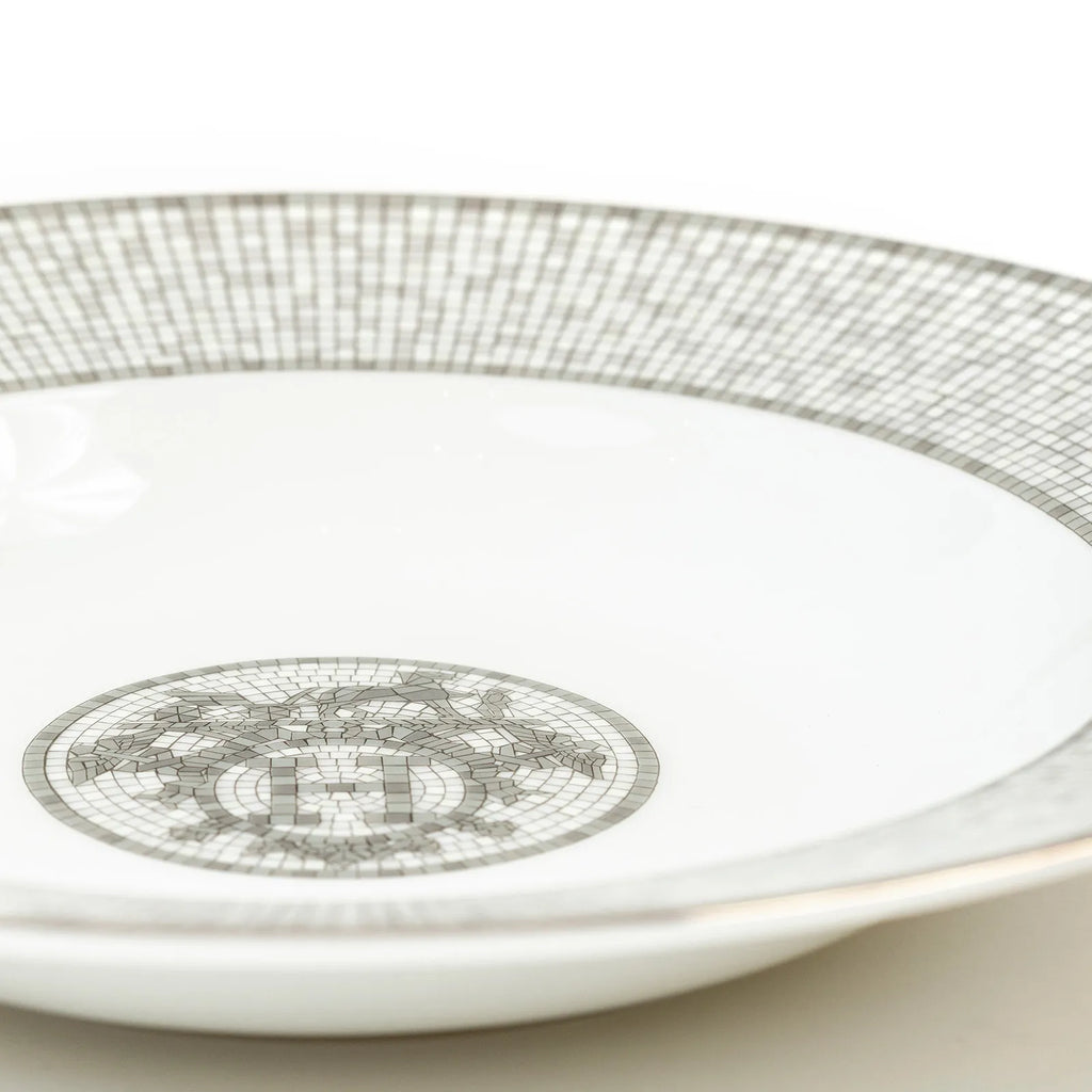 Hermès Mosaique au 24 Platium Dessert Plate & Soup Plate A Set Of Four