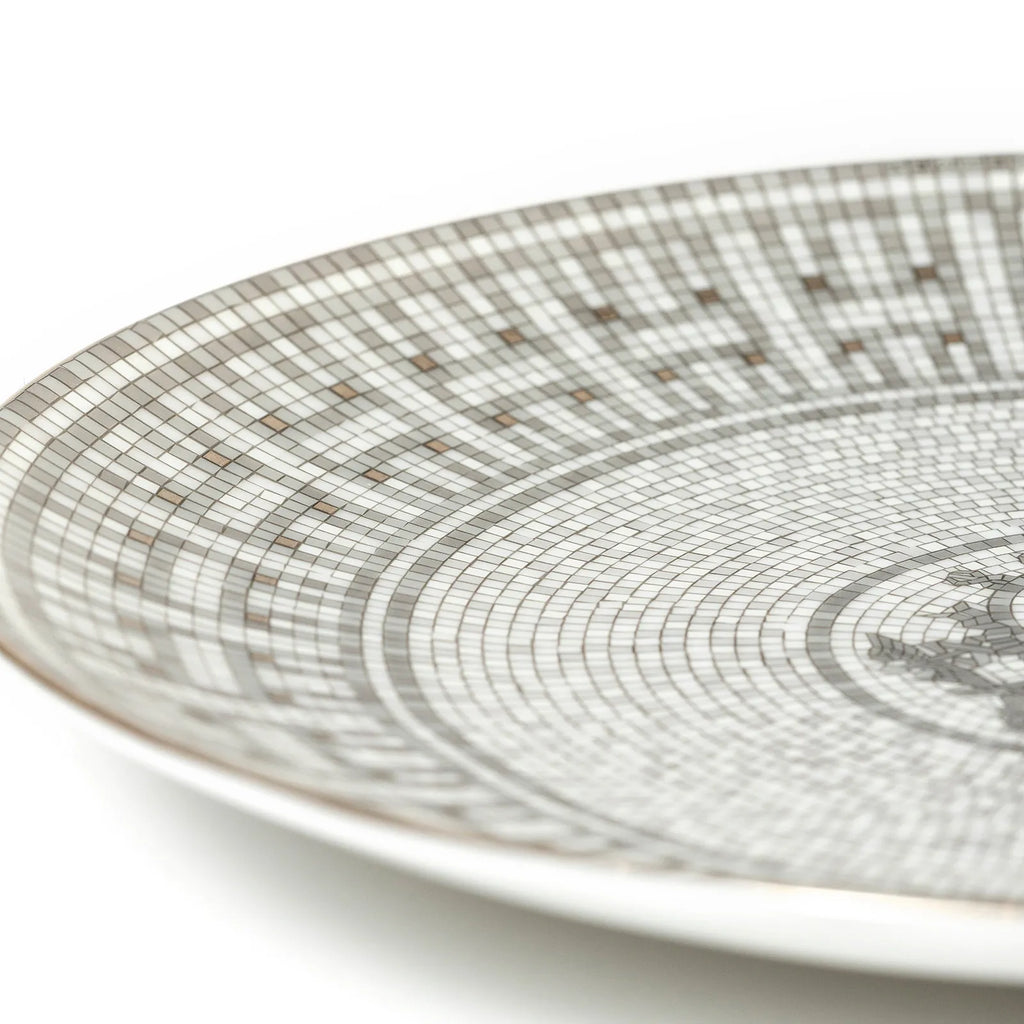Hermès Mosaique au 24 Platium Dessert Plate & Soup Plate A Set Of Four