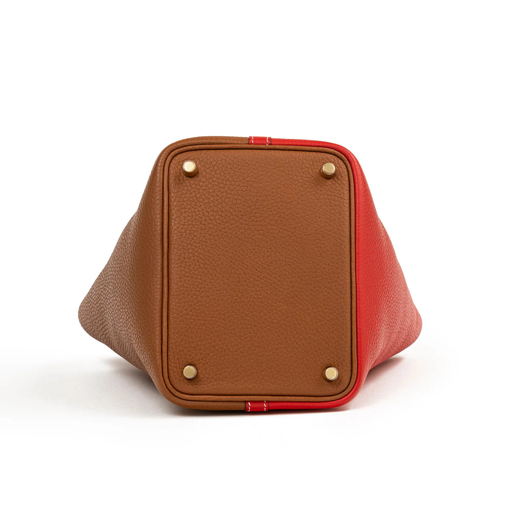 Hermès Picotin 18 Gold/Rouge Coeur Clemence Gold Hardware