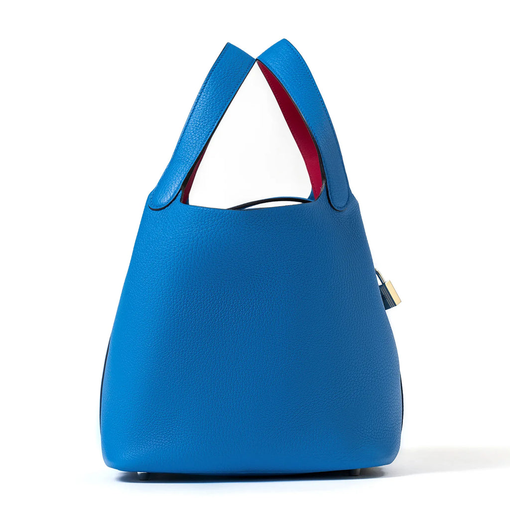 Hermès Picotin 22 Blue Frida/Rose Mexico Clemence Palladium Hardware