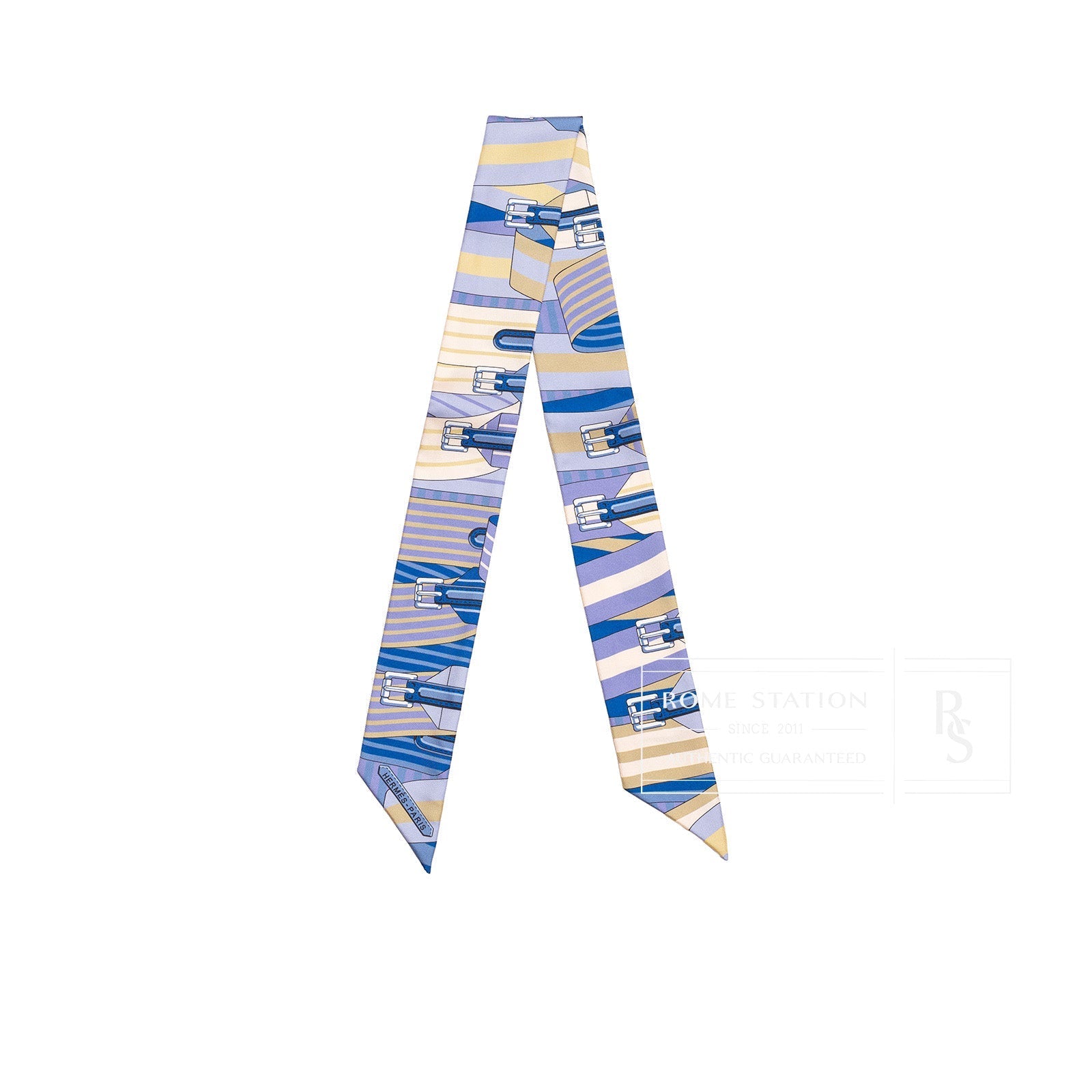 Hermès Twilly Les Sangles Lavande/Beige/Blue