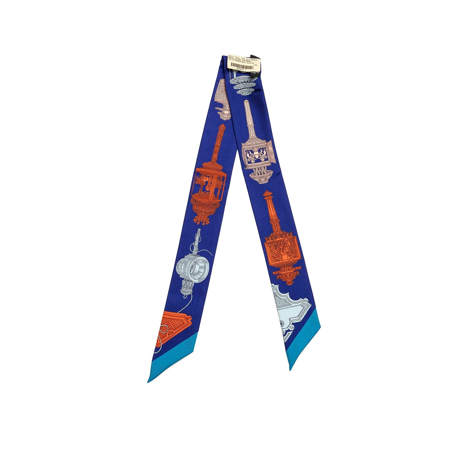 Hermès Twilly Merveilleuses Lanternes Indigo/Orange/Blue Glacier