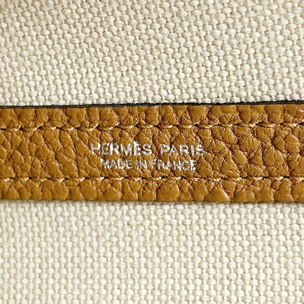 Hermes Toile and Leather Garden File PM 28 Two-way Tote Bag
