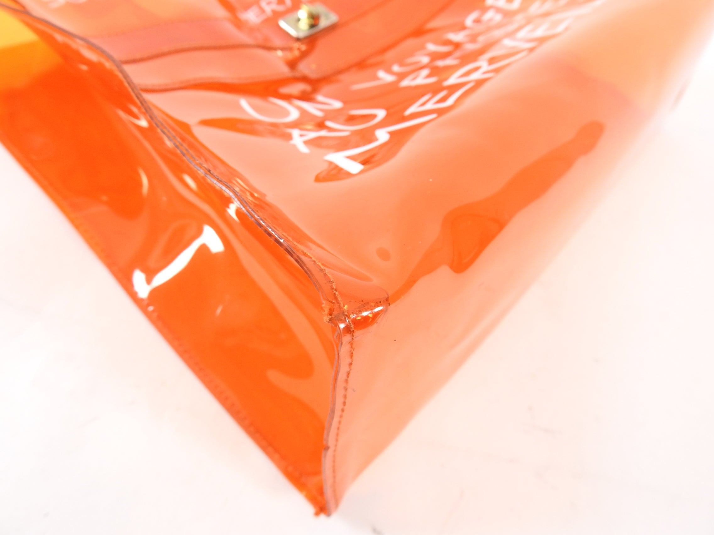 Hermes Vintage 1998 Limited Edition Clear Vinyl Orange Kelly Bag