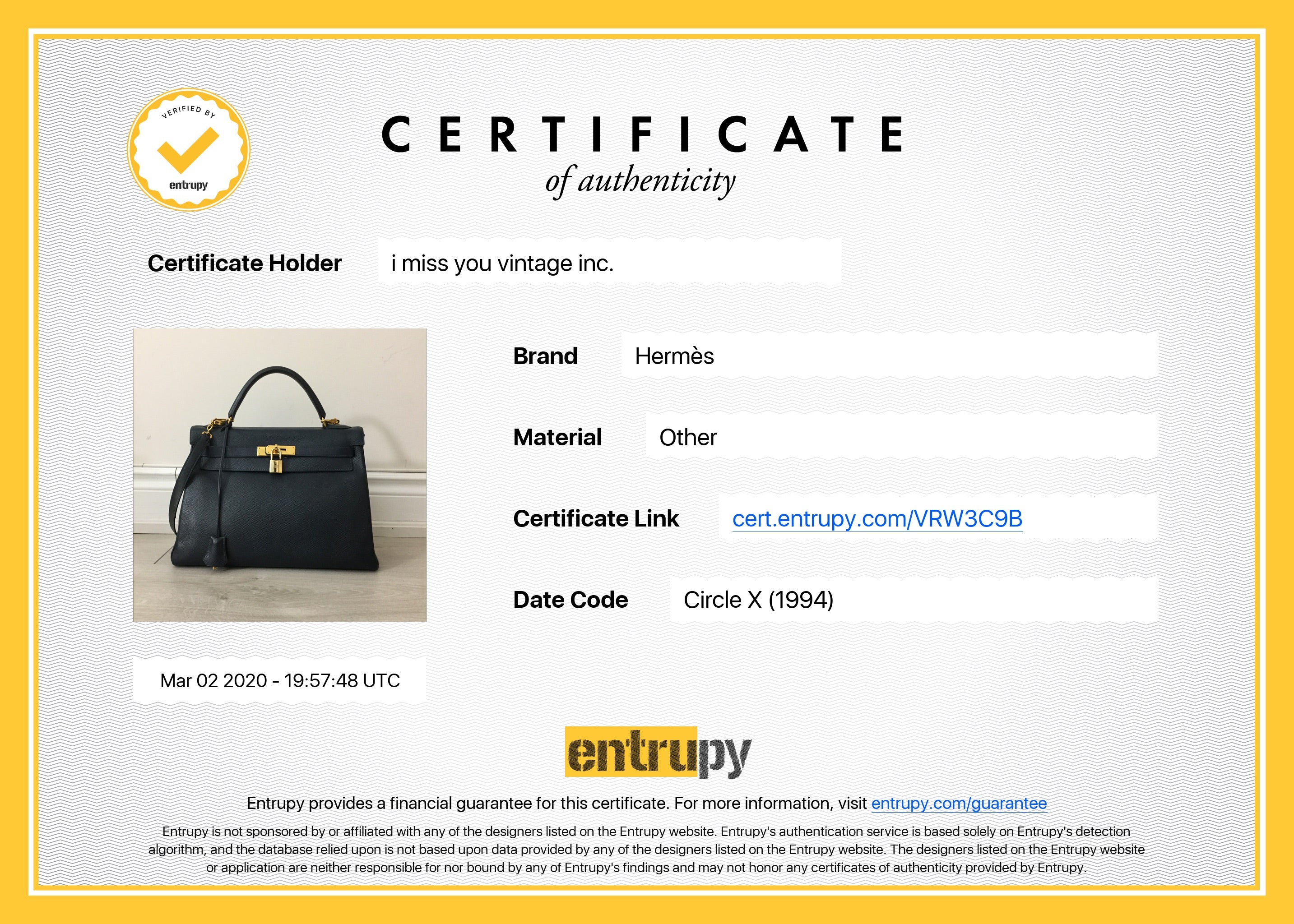 Hermes Vintage 1994 Kelly Retourne 32 Navy Courcheval GHW