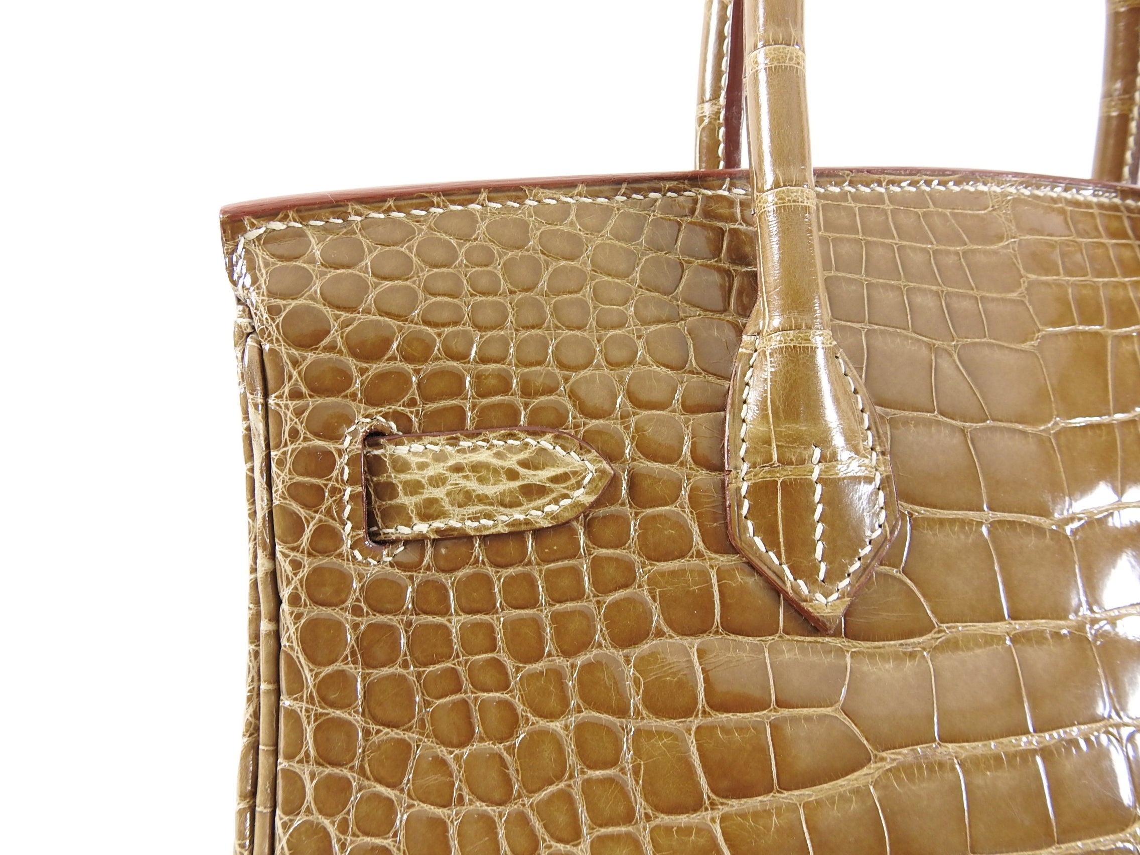 Hermes Vintage Ficelle Alligator Birkin 30 cm Palladium Hardware