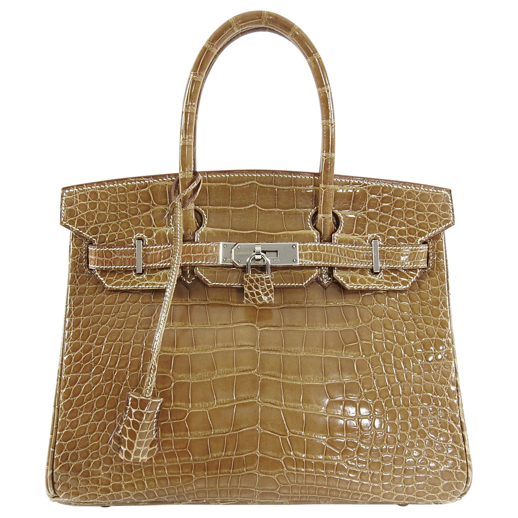Hermes Vintage Ficelle Alligator Birkin 30 cm Palladium Hardware