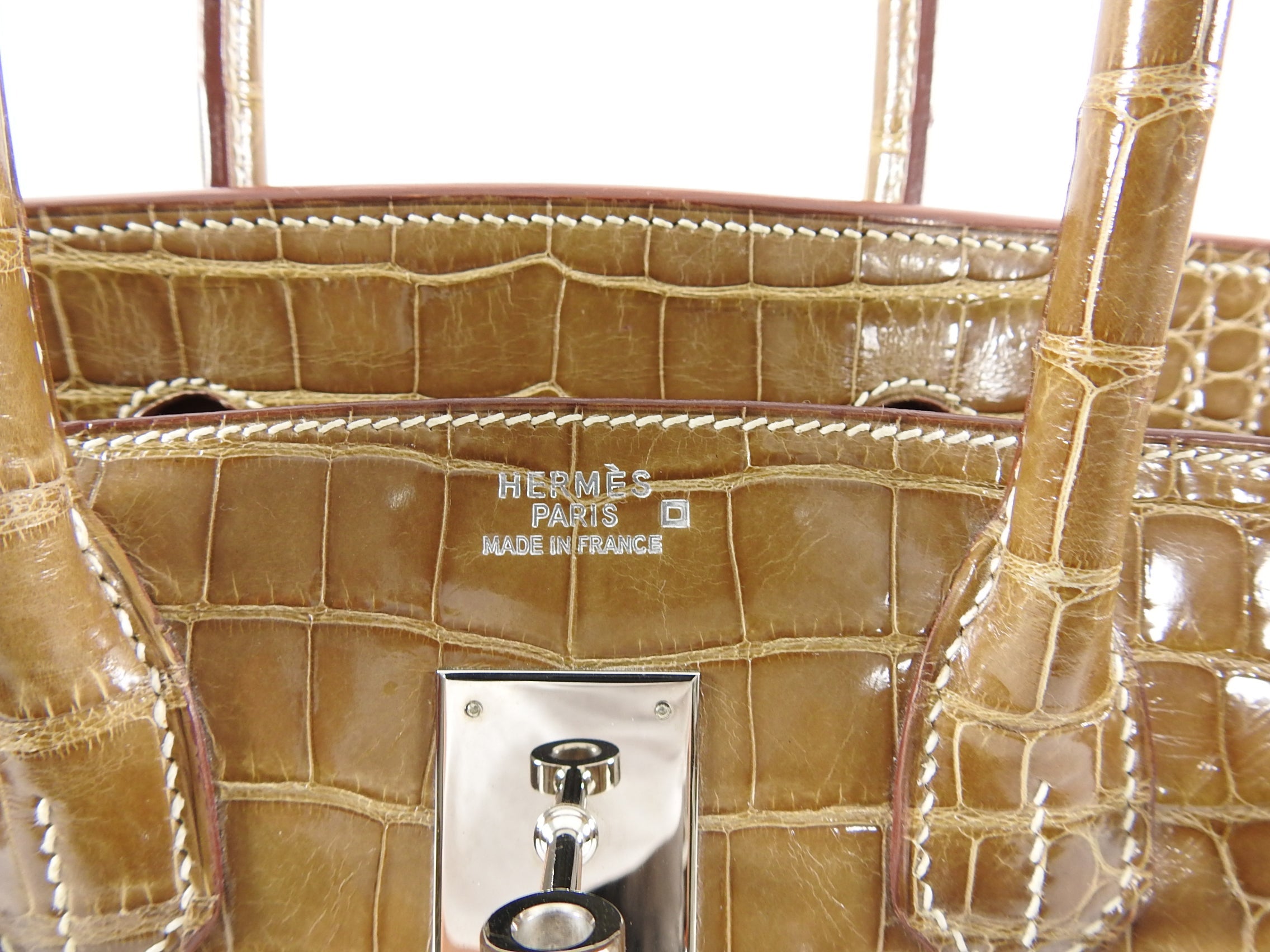 Hermes Vintage Ficelle Alligator Birkin 30 cm Palladium Hardware