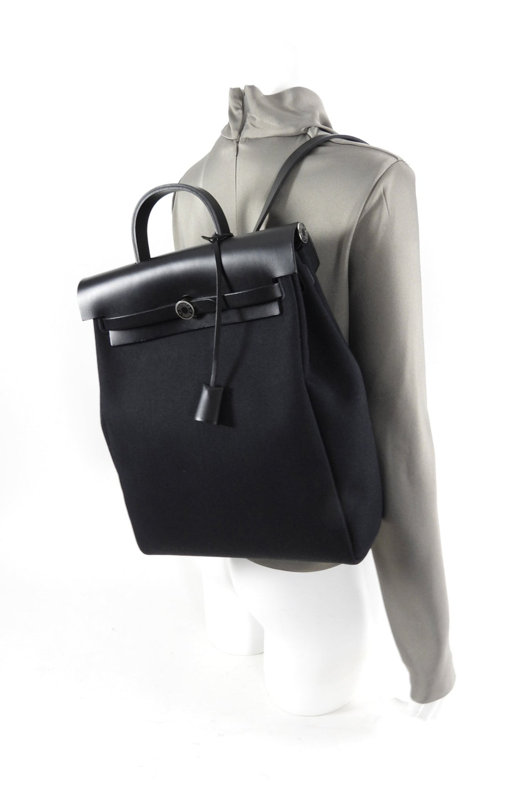 Hermes Black Herbag A Dos Zip Retourne Backpack