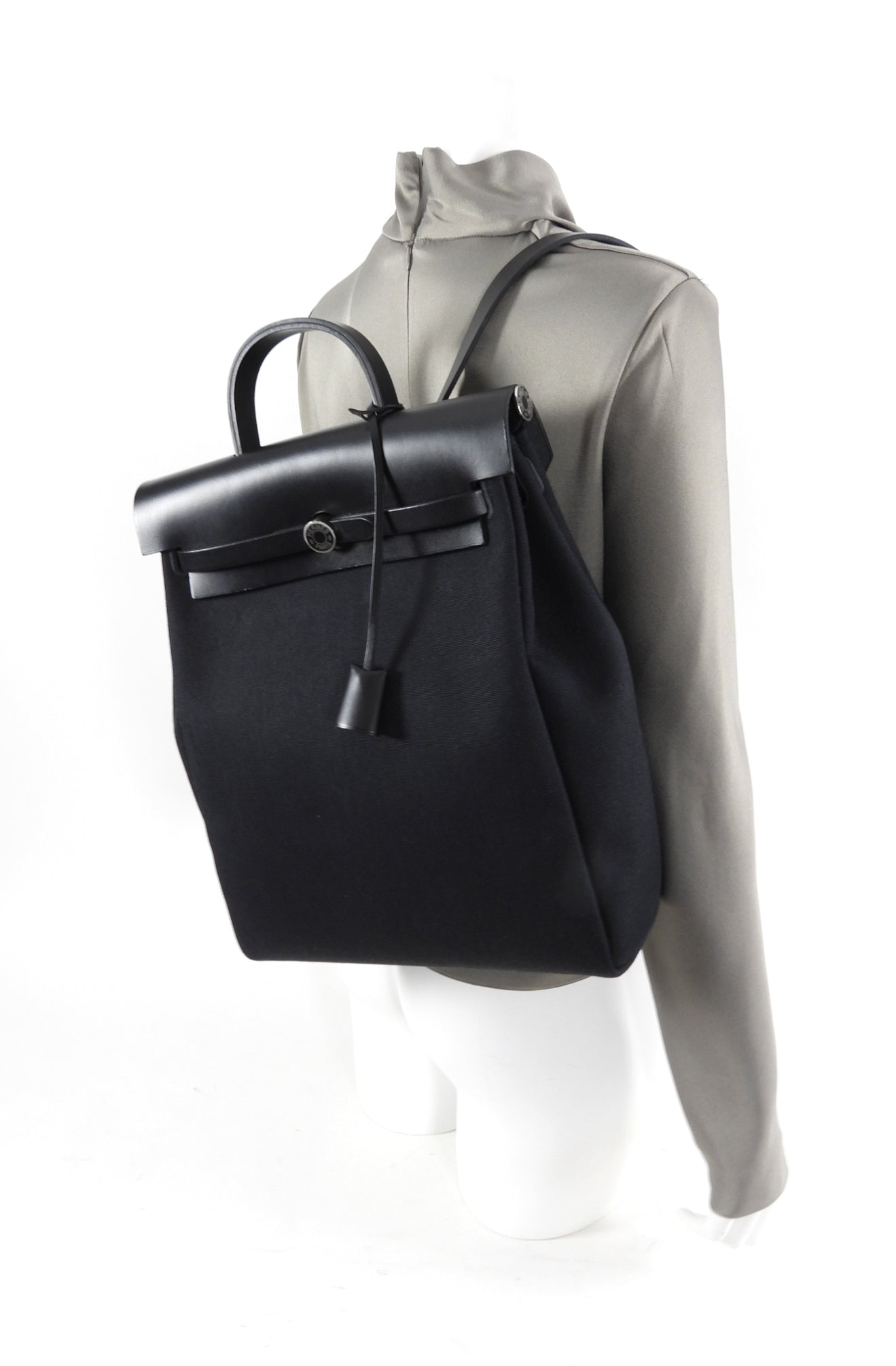 Hermes Black Herbag A Dos Zip Retourne Backpack