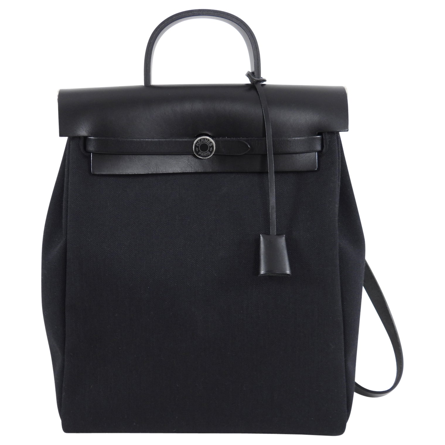Hermes Black Herbag A Dos Zip Retourne Backpack
