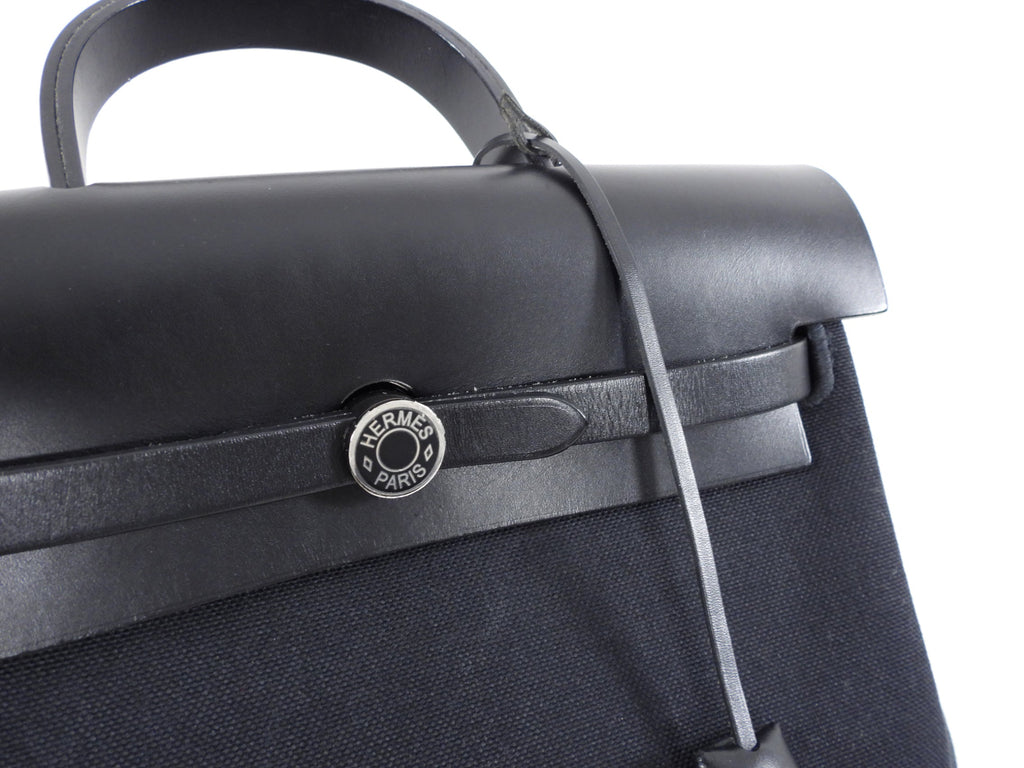 Hermes Black Herbag A Dos Zip Retourne Backpack