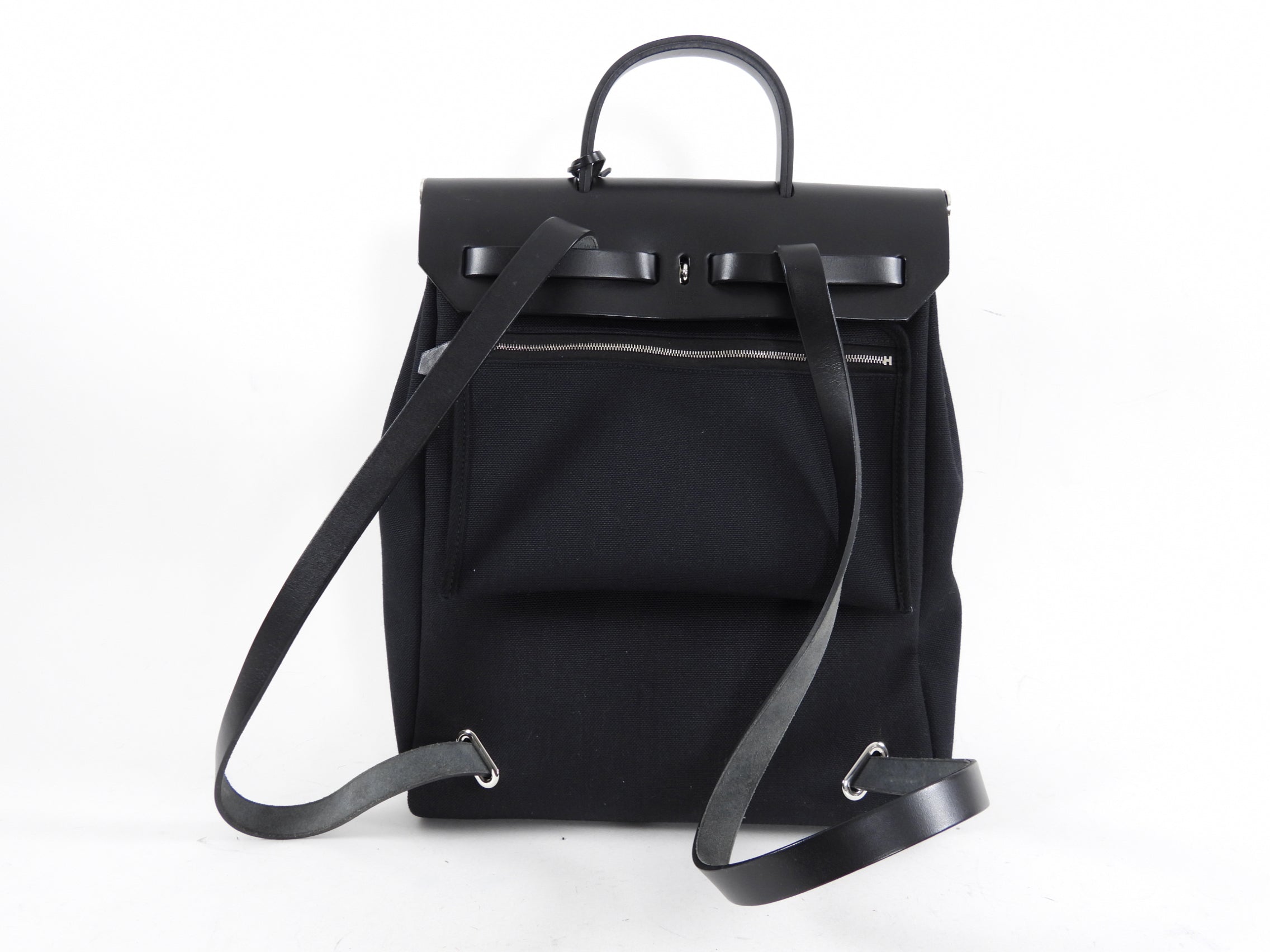 Hermes Black Herbag A Dos Zip Retourne Backpack