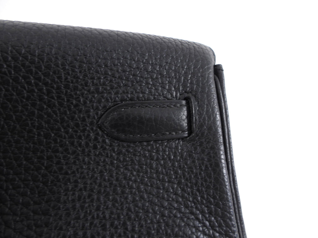Hermes Black Clemence Noir GHW Sac a Dos Kelly Backpack Bag