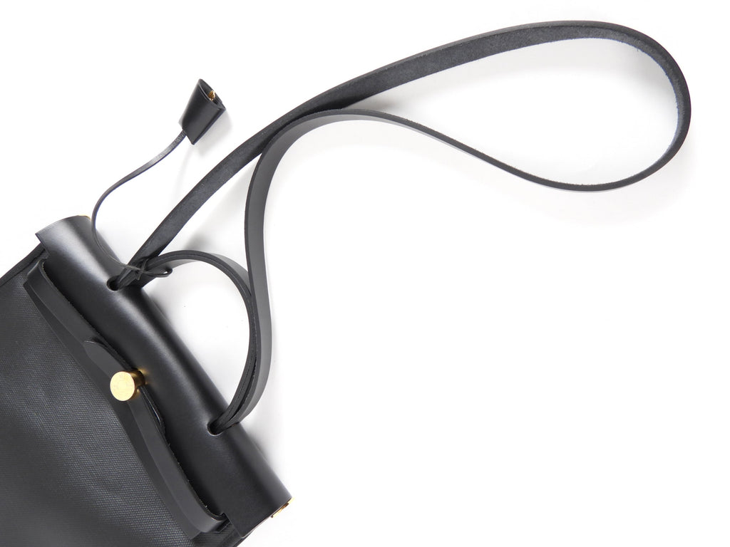 Hermes Herbag Zip 31 Black on Black Coated Canvas and Toile Berline
