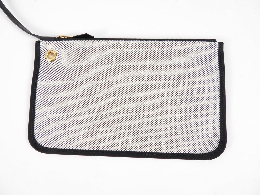 Hermes Herbag Zip 31 Black on Black Coated Canvas and Toile Berline