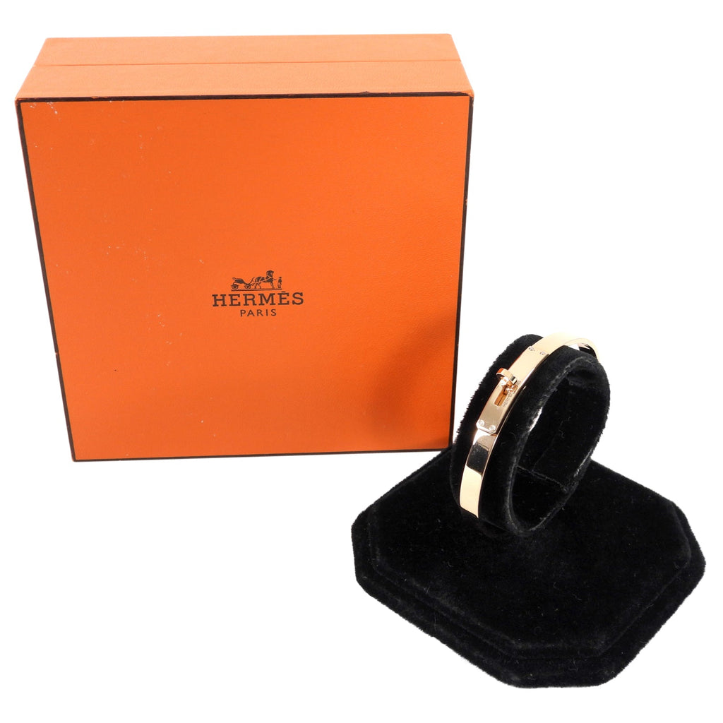 Hermes 18k Rose Gold Kelly Small Model Bracelet - Size SH / S