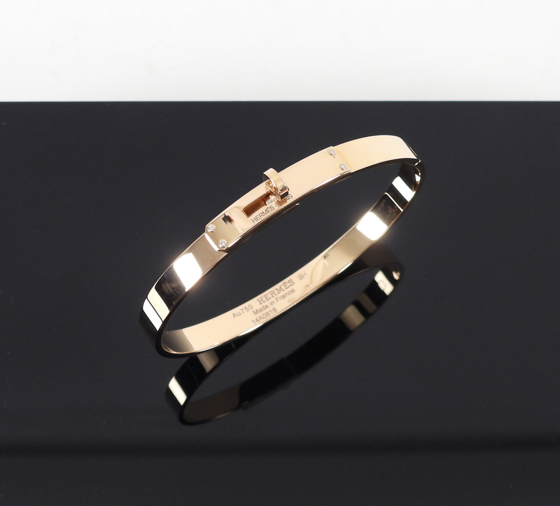 Hermes 18k Rose Gold Kelly Small Model Bracelet - Size SH / S