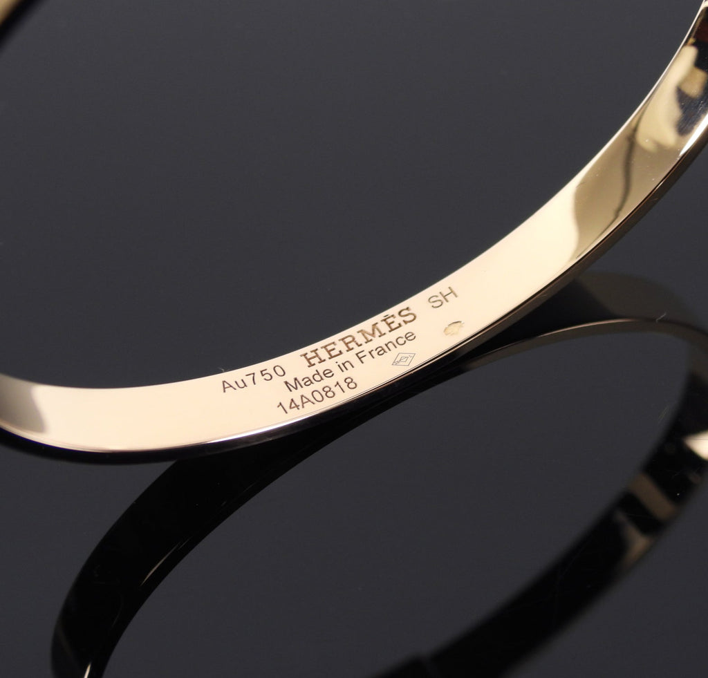 Hermes 18k Rose Gold Kelly Small Model Bracelet - Size SH / S