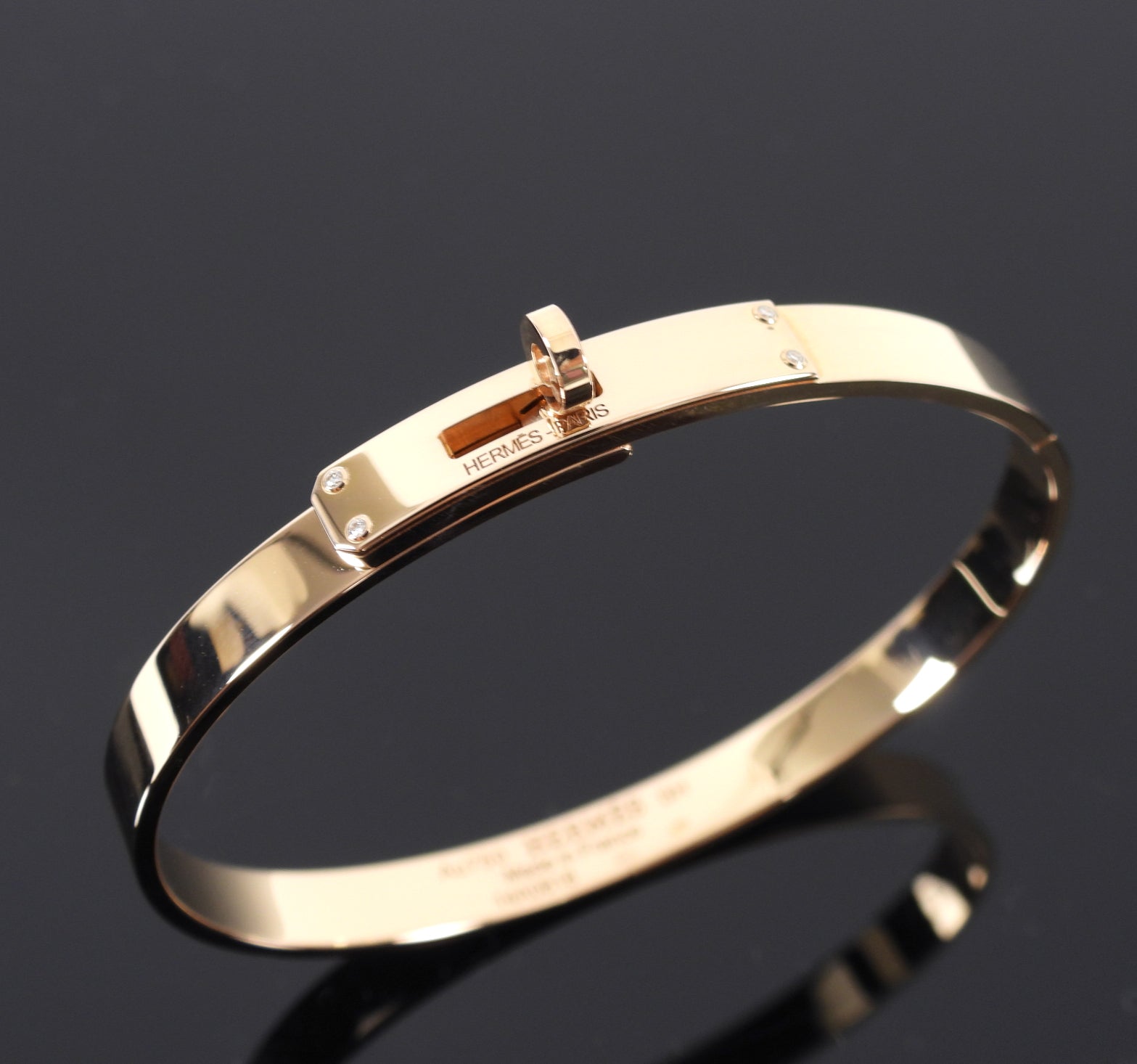 Hermes 18k Rose Gold Kelly Small Model Bracelet - Size SH / S